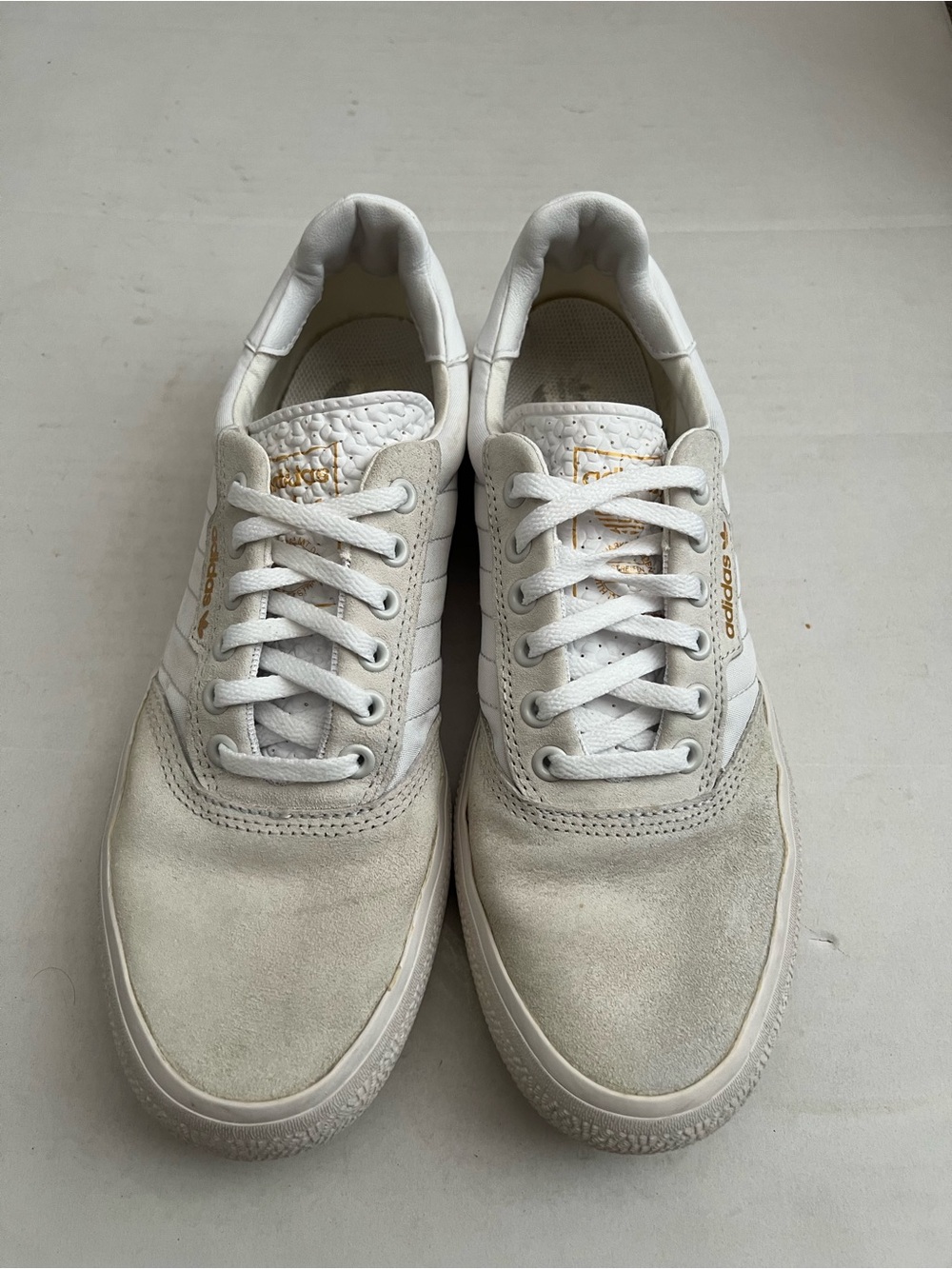 Adidas 3MC Mens Low-Top Skater Leather Canvas Sneakers 9.5 White Athletic Shoes - Picture 4 of 10